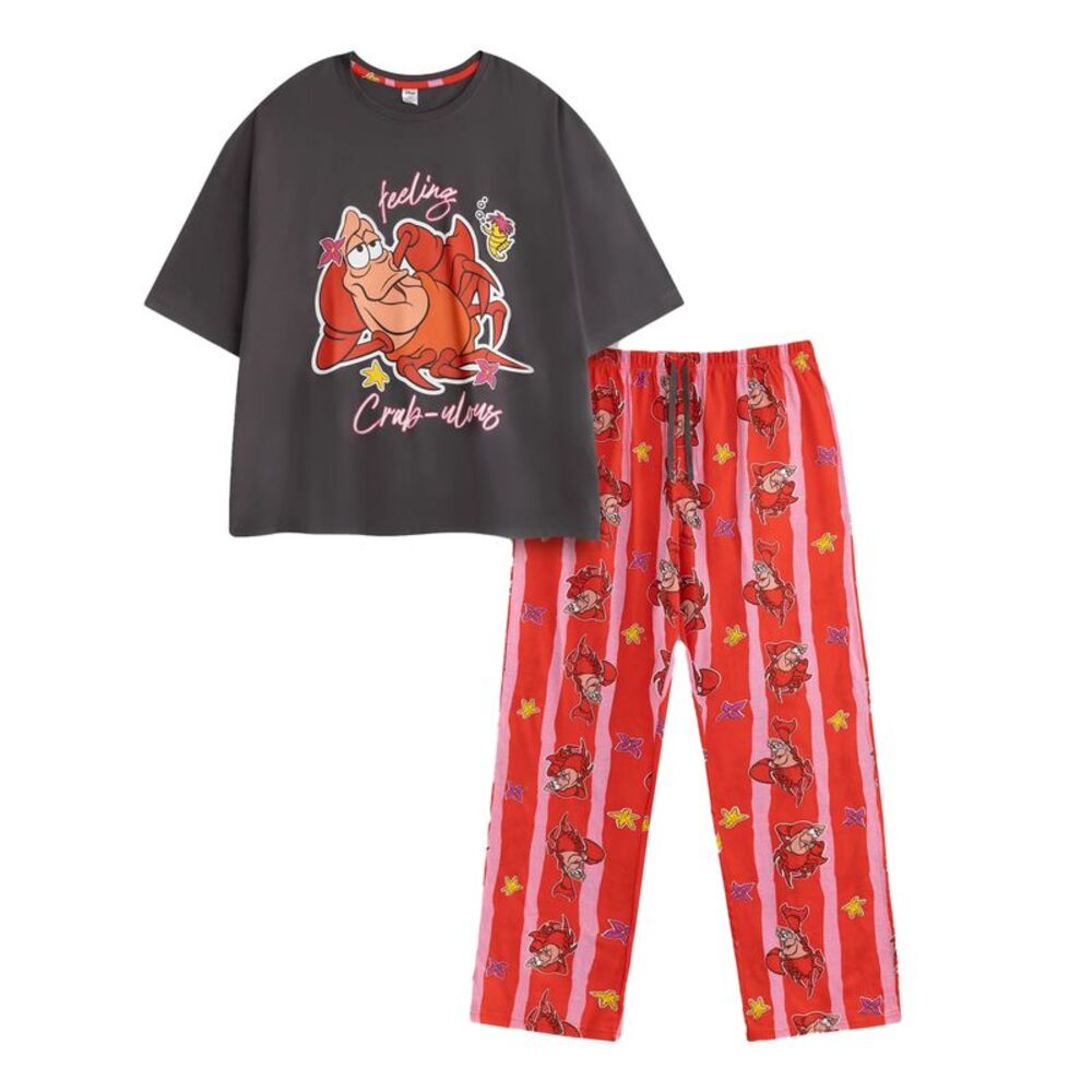 The Little Mermaid Womens/Ladies Sebastian Short-Sleeved Long Pyjama Set / Multi